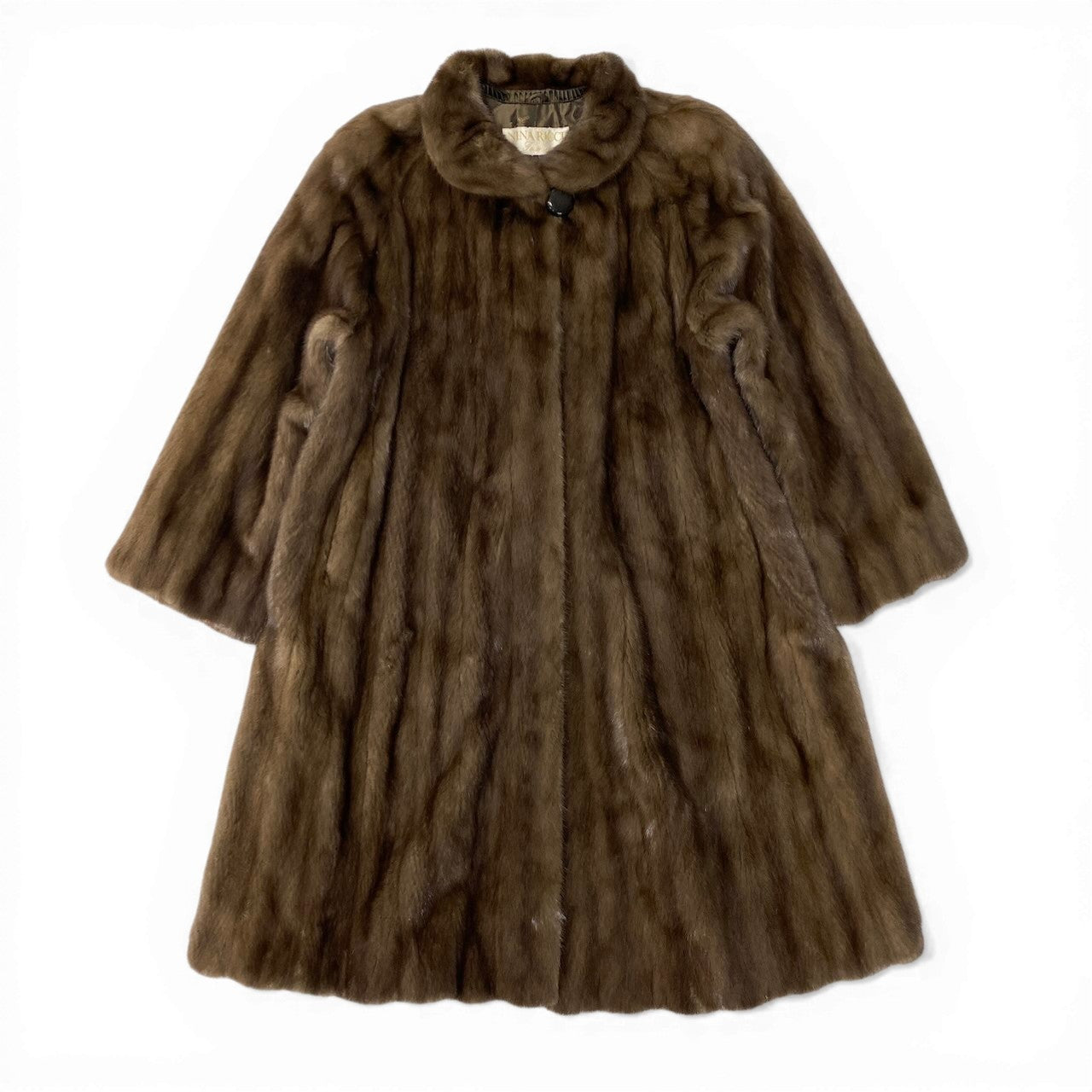 42c26 NINA RICCI ニナリッチ パステルミンク ロングコート サイズ11 ブラウン 最高級本毛皮 BLUE MIRAGE 毛質◎t18r