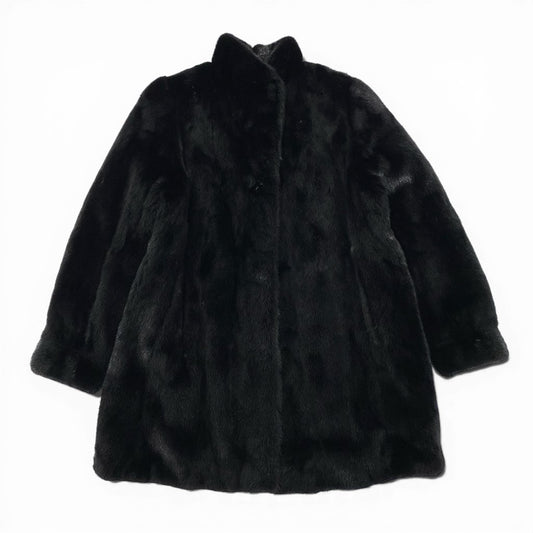 16l27 AMERICAN FUR AWARDS アメリカンファーアワード 4つ星 ダークミンク ファーコート サイズF ブラック 最高級本毛皮 タグ付t18r