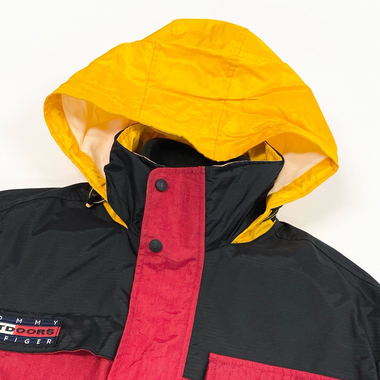 25L12 TOMMY HILFIGER トミーヒルフィガー 90`s～00`s セーリングギアジャケット ナイロンジャケット ライナー付 フリースベスト メンズ M ブラック レッド イエロー ポリエステル100％u02t