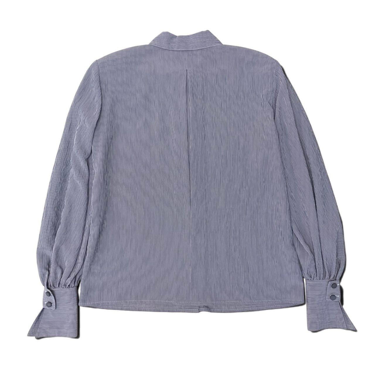 91h9 Christian Dior クリスチャンディオール ロングスリーブシャツ ストライプ柄  サイズM ブルー ホワイト ポリエステル100％ レディースu02t