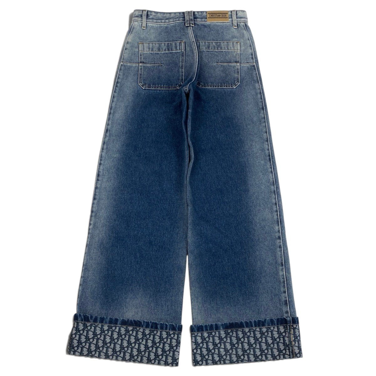 h31 【美品】Christian Dior オブリーク バギーデニムパンツ 38サイズ インディゴ コットン100％ レディース 女性用k02i