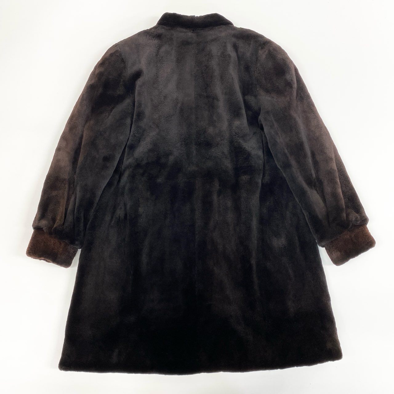 42j6 SAGA MINK サガミンク 銀サガ 最高級毛皮 ロングコート レディース 女性用 FREE ダークブラウン シェアードミンクu02t