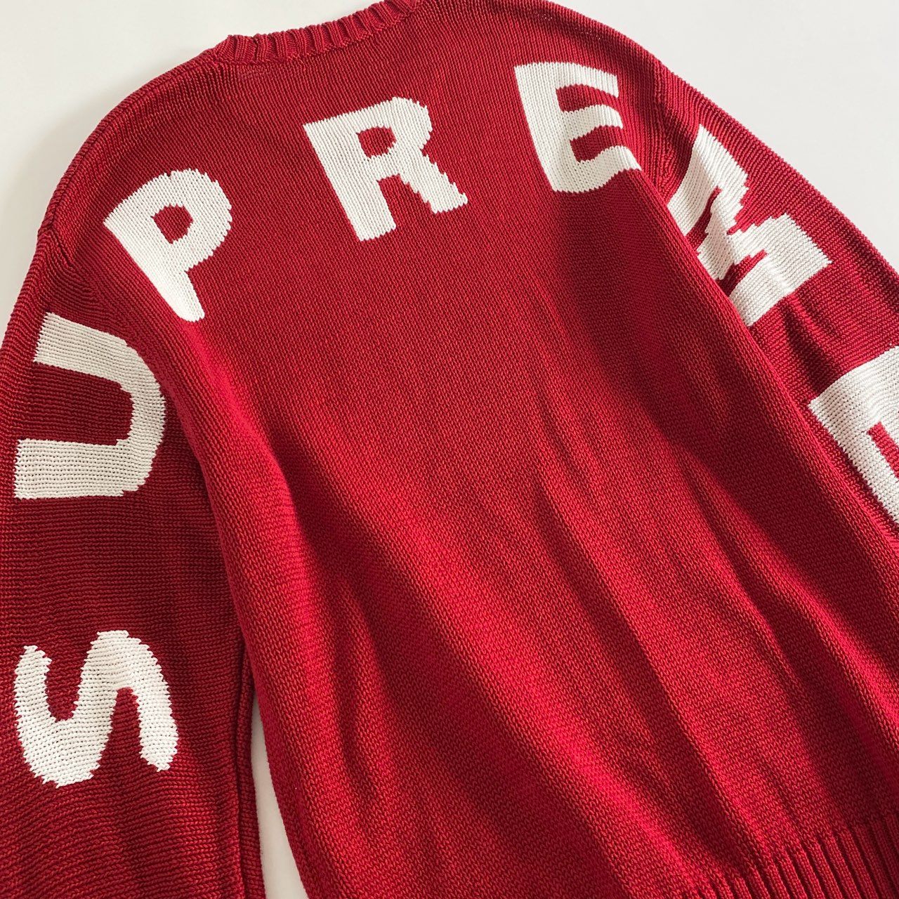 88i27 《美品》 Supreme シュプリーム Back Logo Sweater ニット セーター サイズS レッド コットン100％ メンズ 20ss