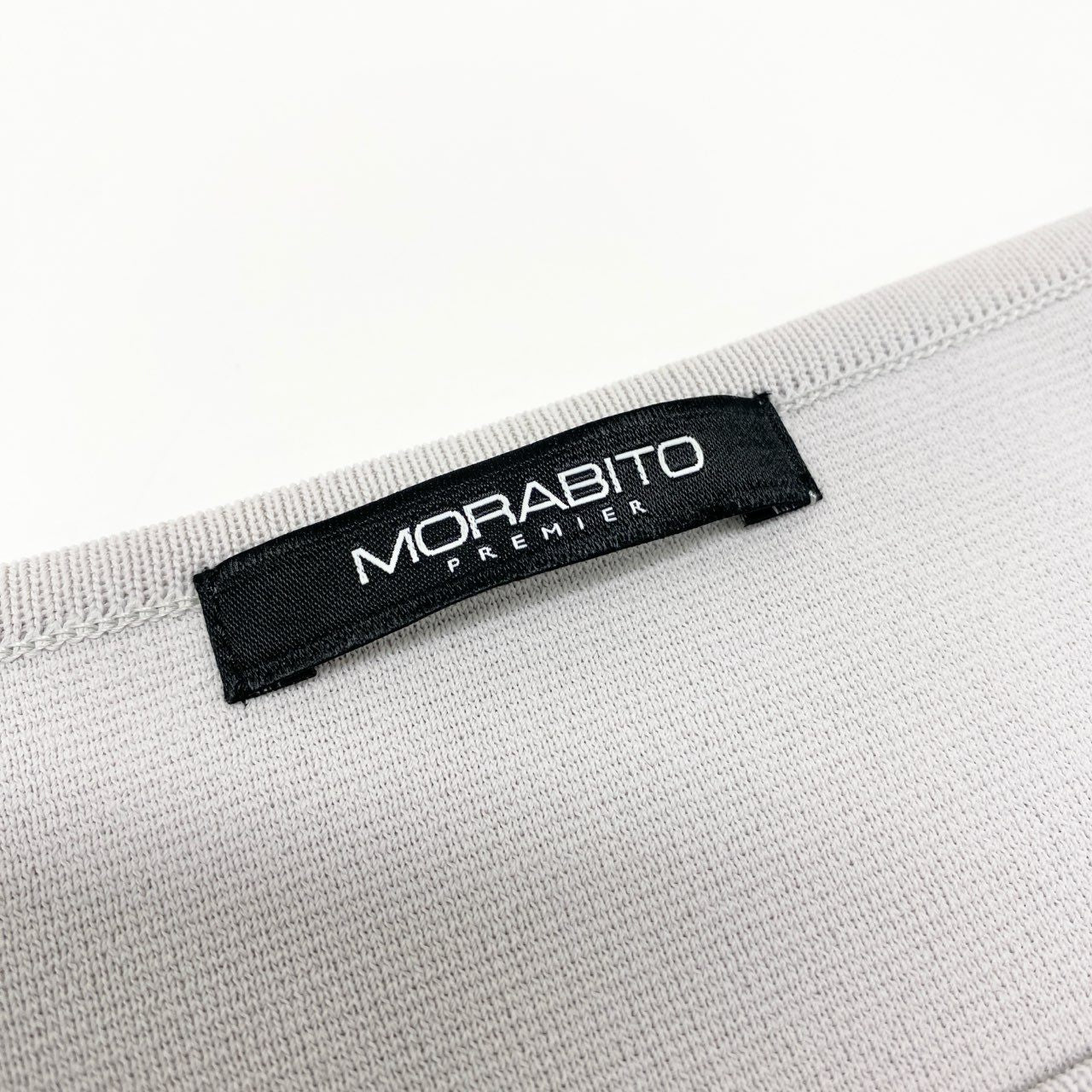 美品✨モラビトブラン ニット 両袖リボン付 ネイビー ロゴ刻印プレート