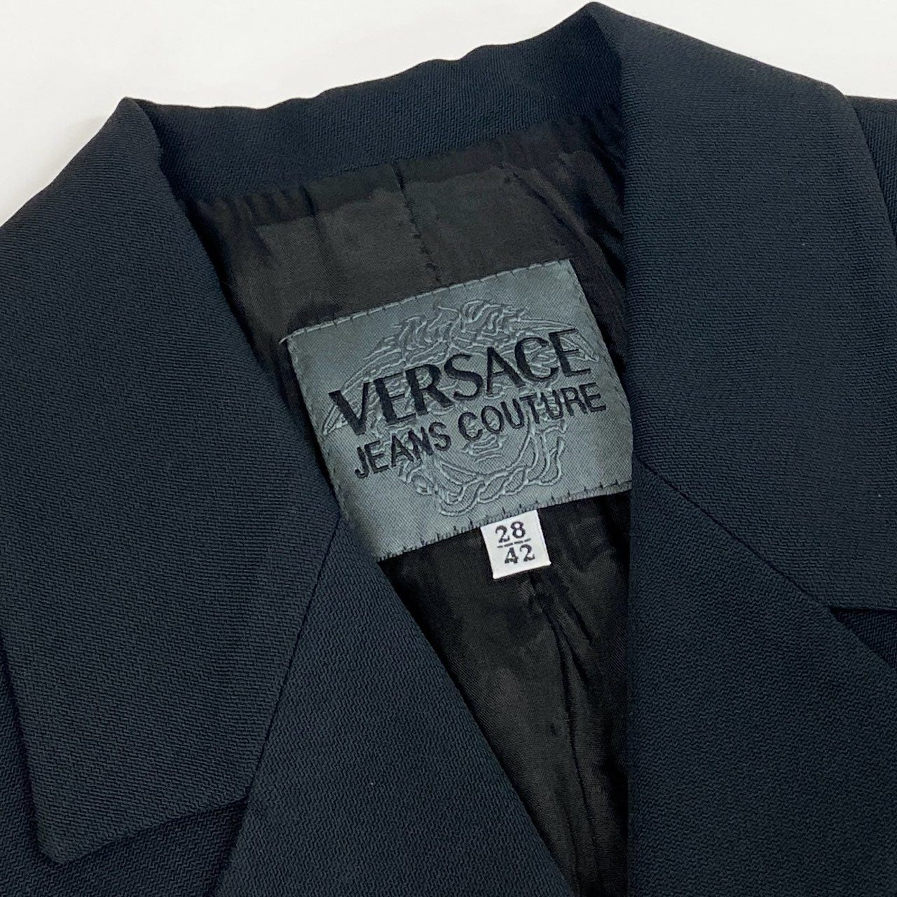 33a26 VERSACE JEANS COUTURE ヴェルサーチ ジーンズ クチュール シャツジャケット ジャケット アウター 28/42サイズ ブラック レーヨン100％ レディース 女性用o07t