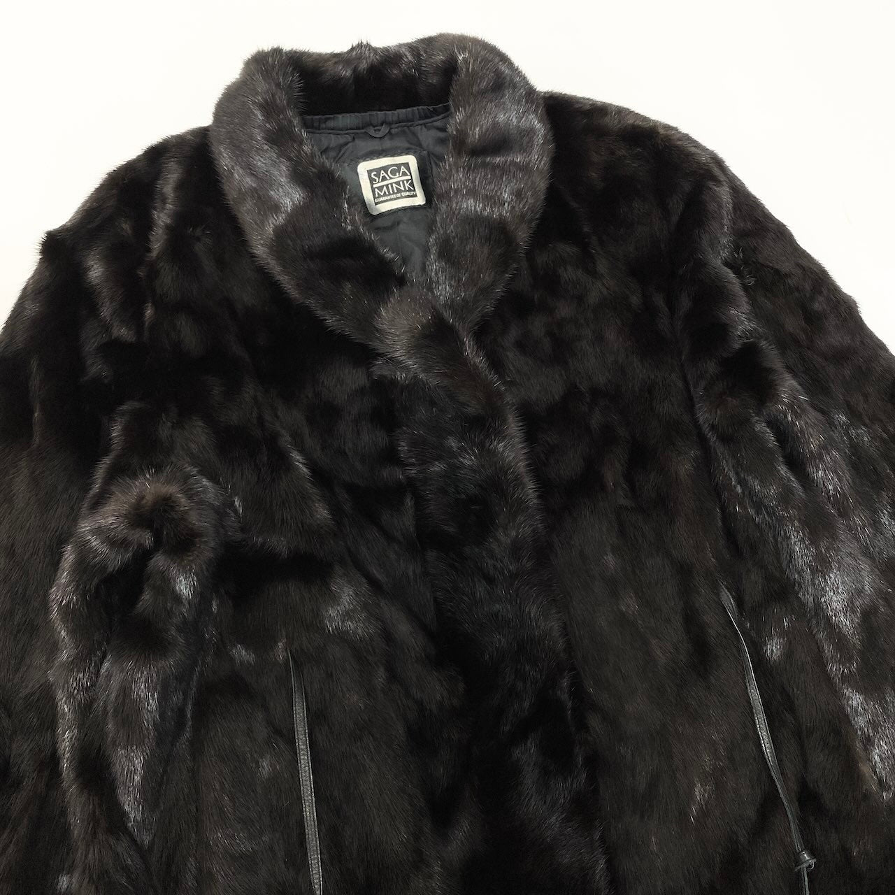 35d14 SAGA MINK サガミンク 銀サガ ウエストコート付 ダークミンク コート サイズF ダークブラウン 最高級本毛皮 Mink Fur Coat スリット入t18r
