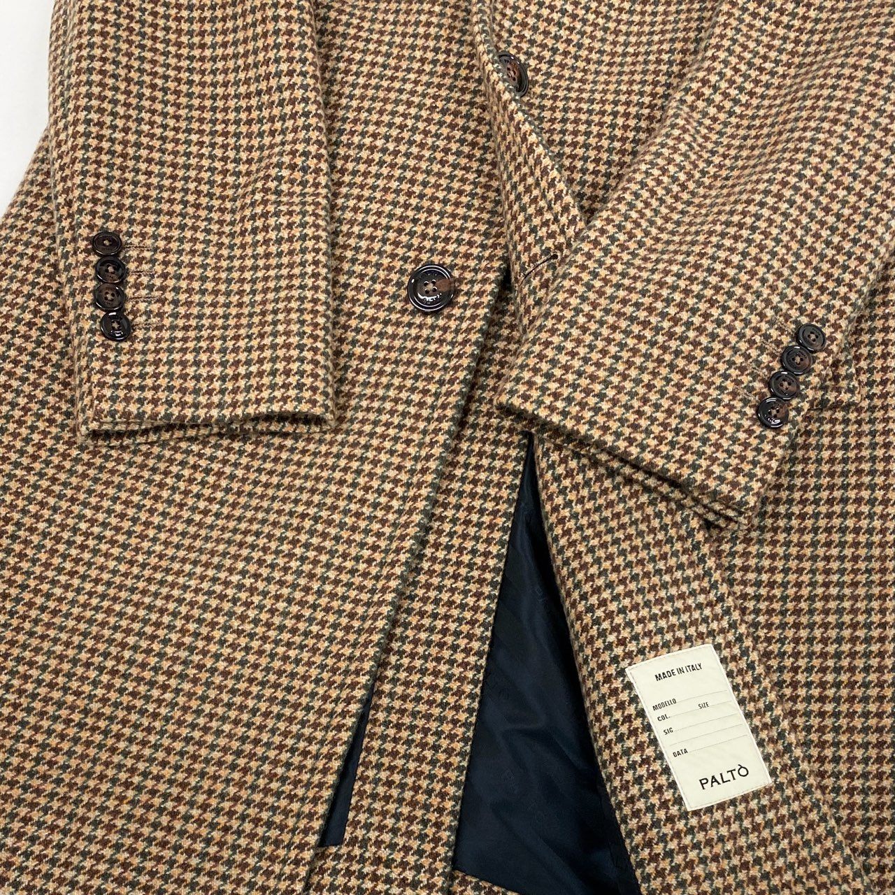 27L12 PALTO パルト チェスターコート ミドル丈 アウター ハウンドトゥース 46 ブラウン系 メンズ 男性用u02t