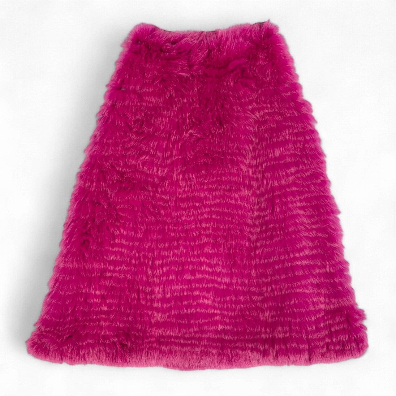 27k24《希少》 TESS 染めフォックスファー ロングスカート ピンク 最高級本毛皮 FOX FUR リアルファーt18r