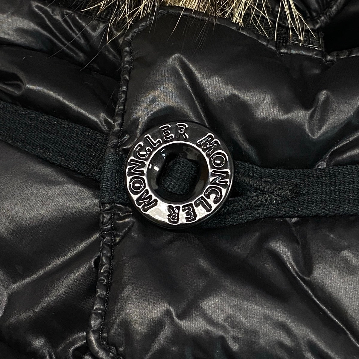 65j5 MONCLER モンクレール HUBERT ファーフード ダウンジャケット サイズ0 ブラック メンズk02i