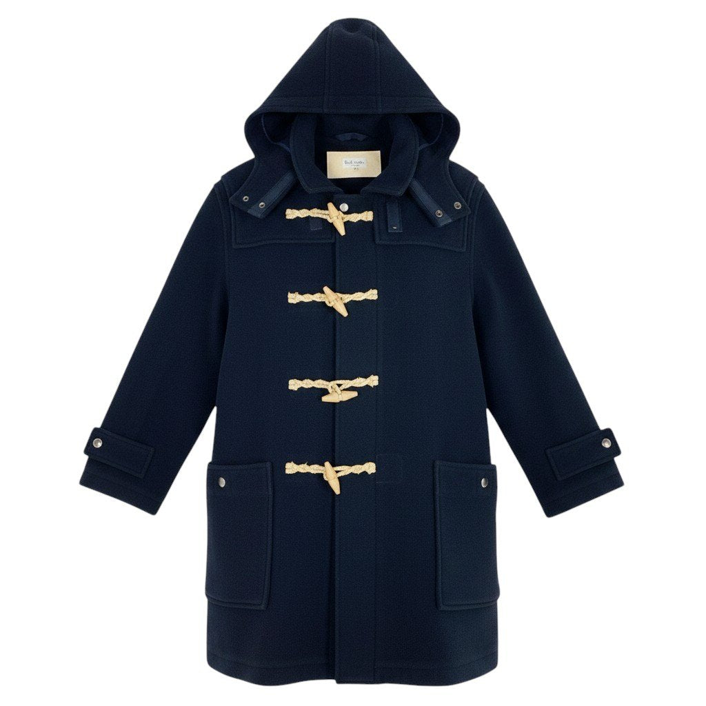 72f2 Paul Smith LONDON ポールスミス ダッフルコート フーデットコート 2way トグルボタン ウール混 サイズM ネイビー メンズ 紳士服o07t