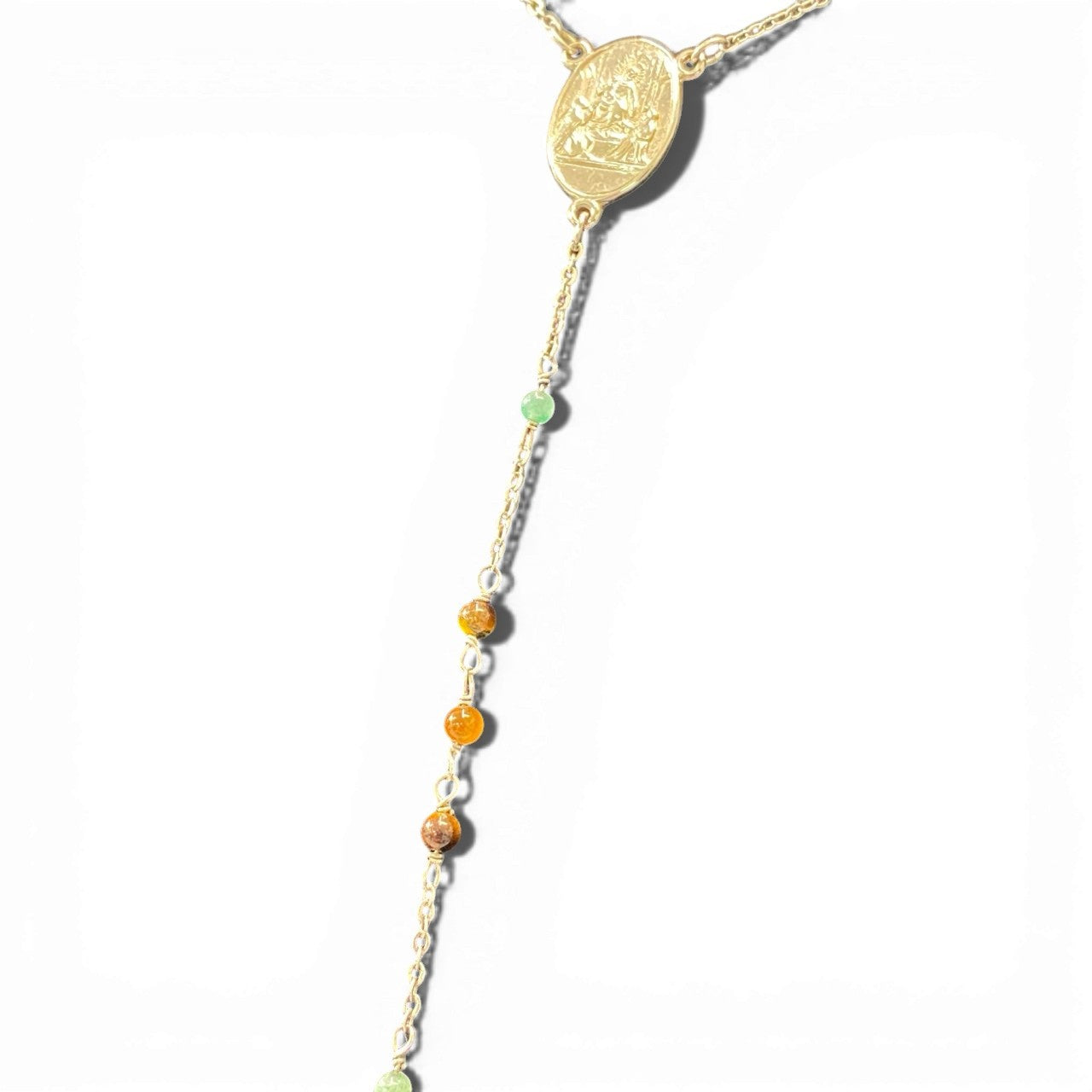 a5 DOLCE&GABBANA ドルチェアンドガッパーナ ロザリオ ネックレス クロス 十字架 アクセサリー マルチカラー レディースk02i