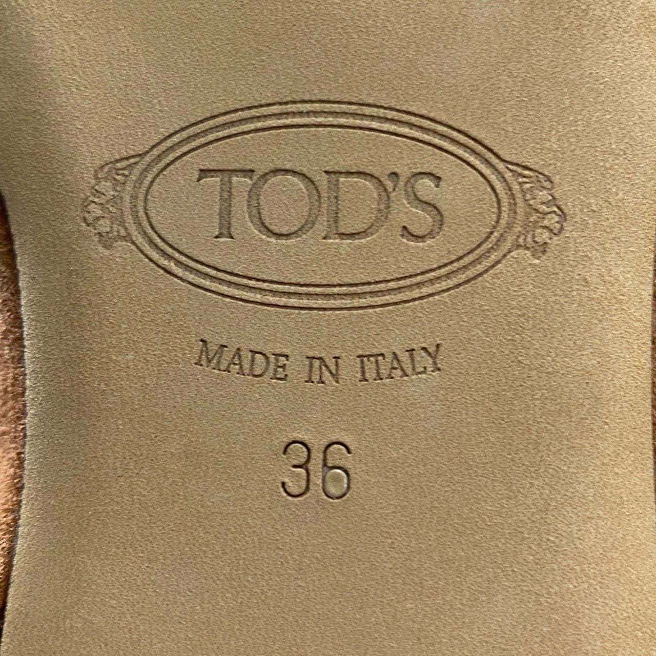 1f26 【美品】TOD'S トッズ サイズ36 レザーサンダル ベージュ スムースレザー/スウェードレザー レディース 女性用 靴