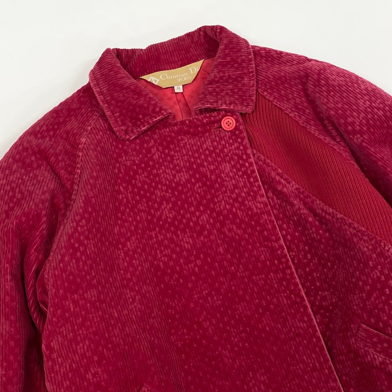 59d28 Christian Dior SPORTS クリスチャンディオール スポーツ コーデュロイジャケット 切替リブニット ダブルボタン サイズM ピンク系 コットンウール レディース 女性服u02t