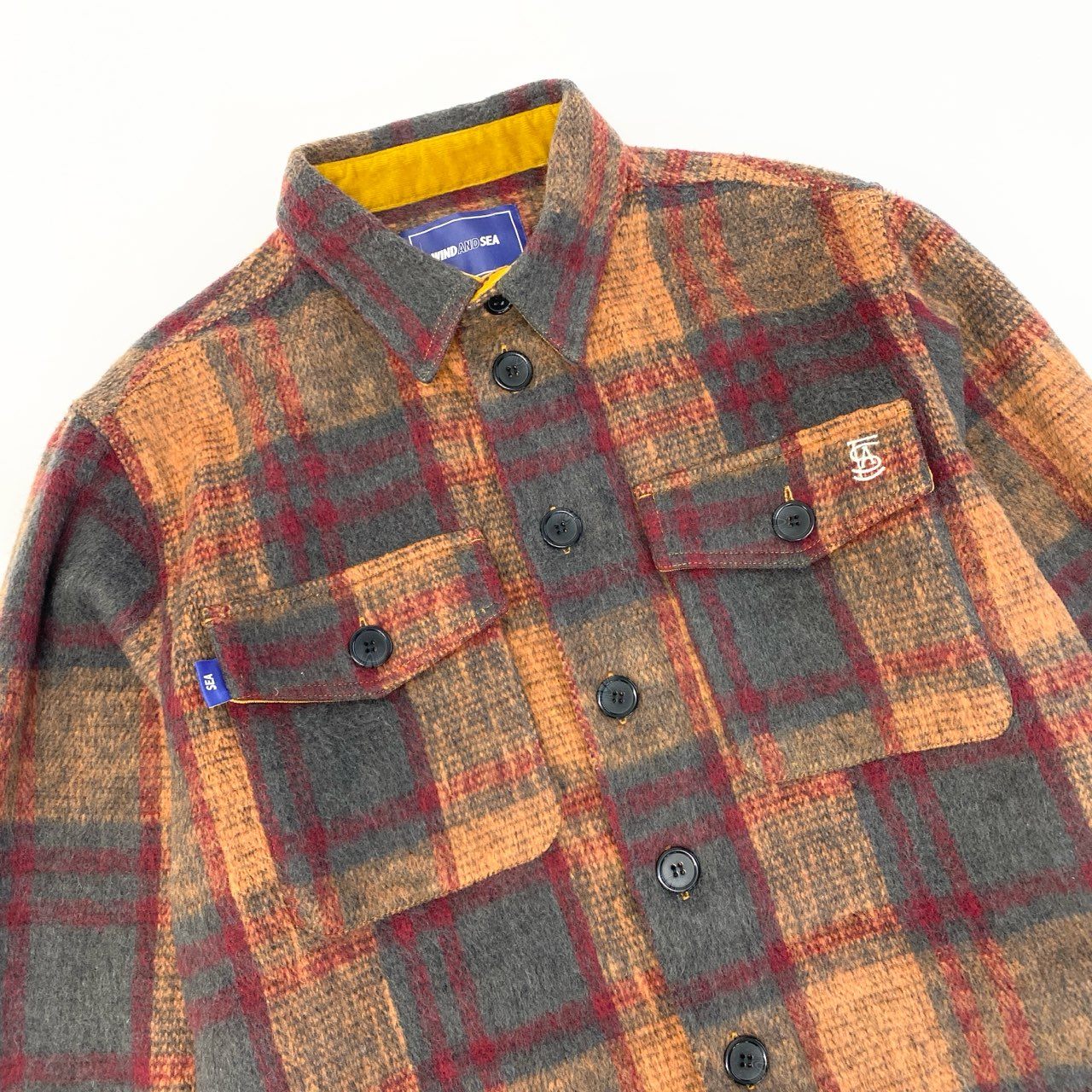 32a29【美品】WIND AND SEA ウィンダンシー 23AW SHAGGY PLAID CPO SHIRT JAKET チェックシャツジャケット WDS-O-FAL-24-Q1-JK-08 Mサイズ マルチカラー メンズo07t