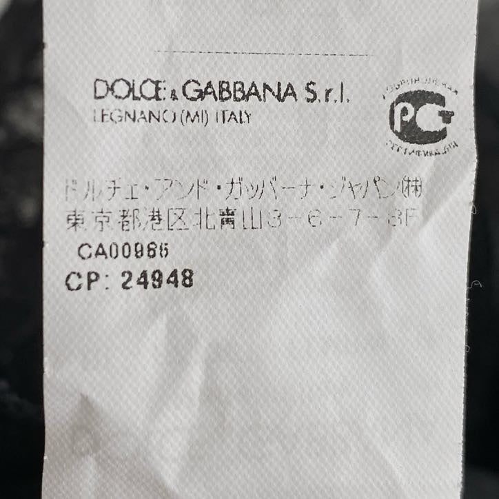 55i26 DOLCE＆GABBANA ドルチェアンドガッバーナ レーストップス 長袖ブラウス チュール シアー素材 サイズ40 ブラック レディース イタリア製