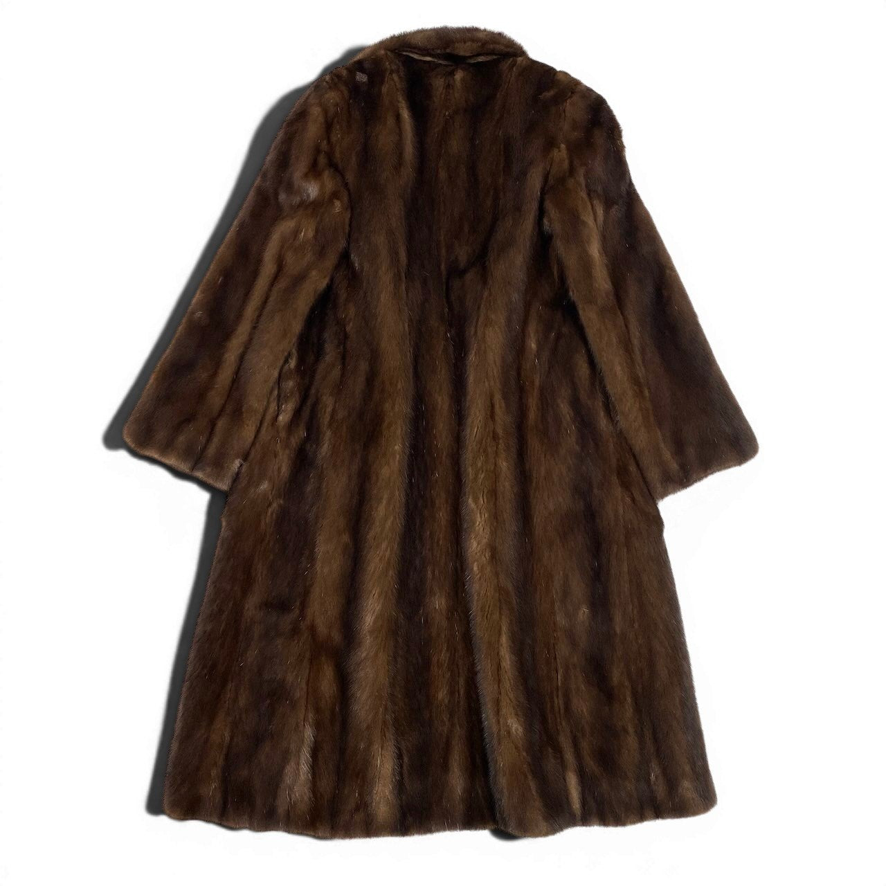 69e13 パステルミンク ロングコート サイズ9 ブラウン 本毛皮 Pastel Mink Fur Long Coat 毛質 毛並み◎t18r