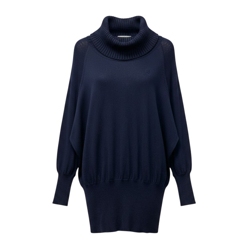 85g5 Alexander McQueen アレキサンダーマックイーン プルオーバーニットセーター タートルネック トップス イタリア製 XSサイズ ネイビー ウール100％ メンズ 男性用u02t