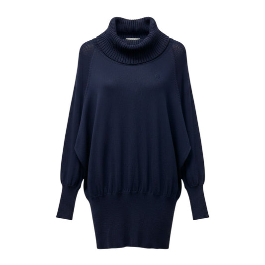 85g5 Alexander McQueen アレキサンダーマックイーン プルオーバーニットセーター タートルネック トップス イタリア製 XSサイズ ネイビー ウール100％ メンズ 男性用u02t