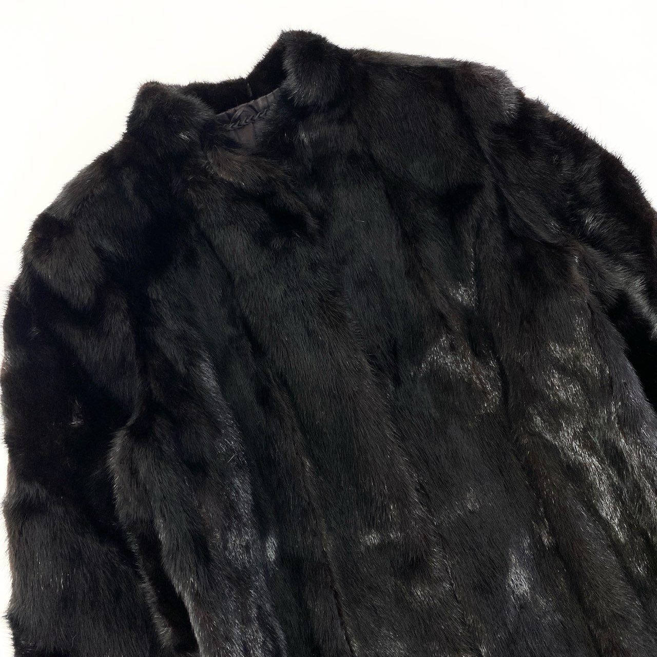 57a14 SAGA MINK サガミンク 金サガ 横段 ダークミンク ロングコート サイズ13 ダークブラウン 最高級本毛皮 Mink Fur Capet18r