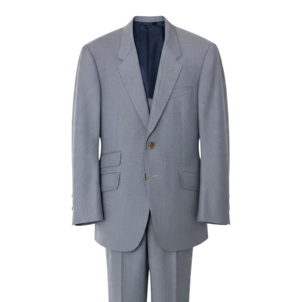 45j15 Paul Smith COLLECTION ポールスミスコレクション セットアップ シングルスーツ ストライプ柄 2B グレー ウール100％ メンズ 紳士服o07t