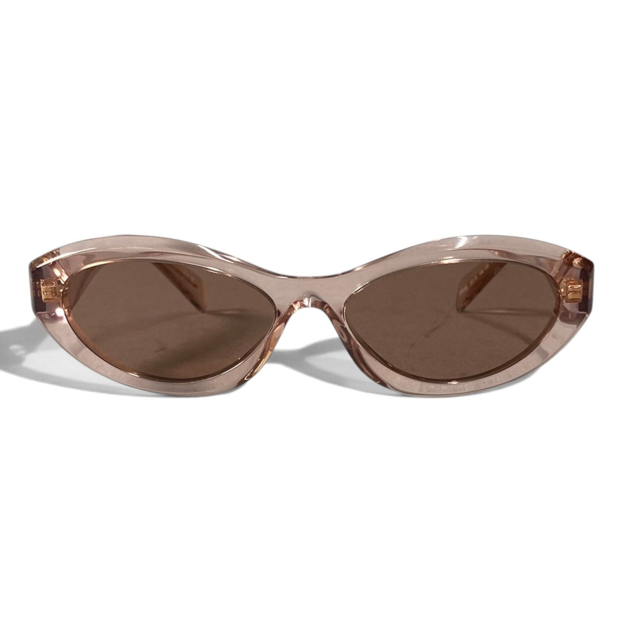 h12【美品】PRADA オーバルフレーム キャットアイ サングラス SPR 26Z 55□16 19Q-10D ピンク レディース 女性用k02i