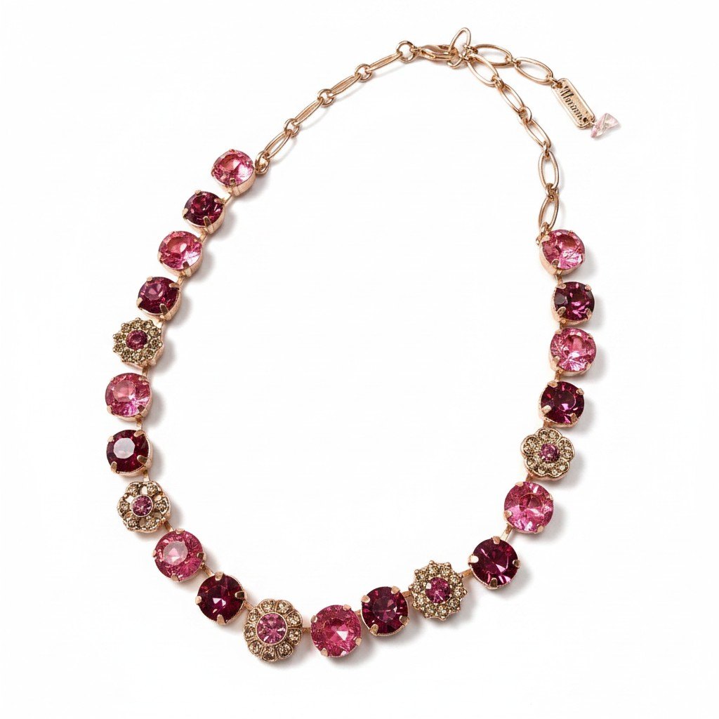 h11 ⑧ 《美品》 Mariana マリアナ 天然石 × クリスタル ビジュー ピンク アクセサリー ジュエリー アンティークt18r