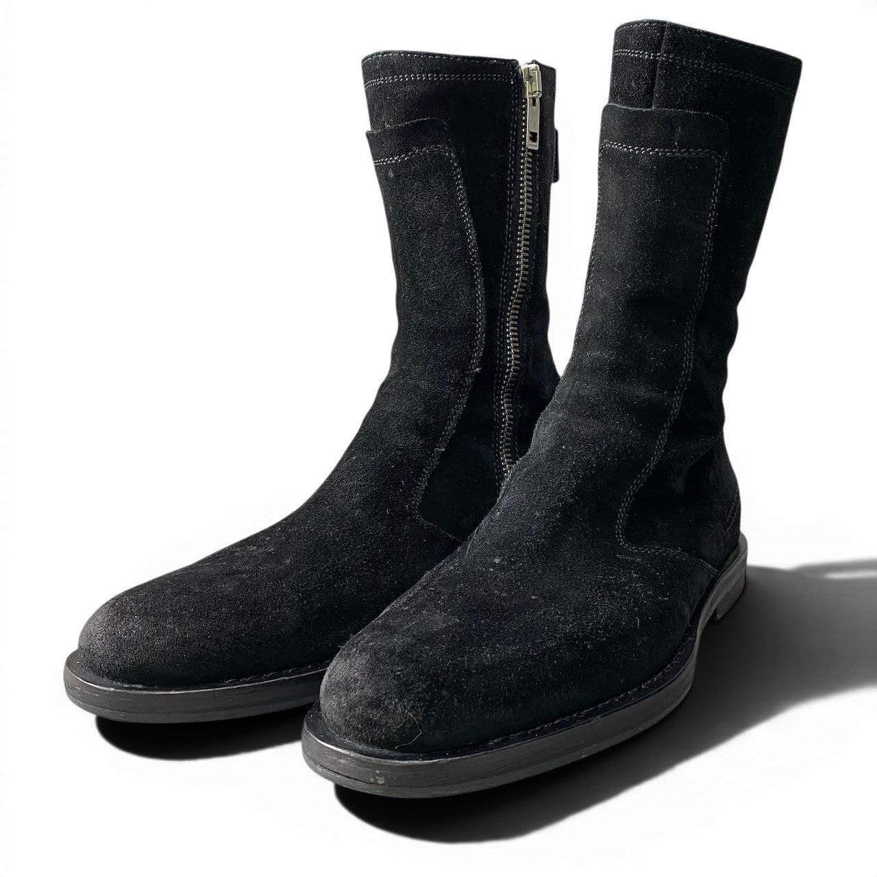 2g7 DIOR HOMME ディオールオム 2004年 エディ期 VOTC スエードレザー ブーツ サイドジップ 42 1/2 ブラック メンズ 紳士靴u02t