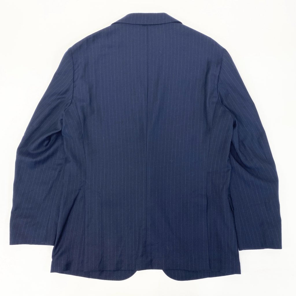 54l28 POLO RALPH LAUREN ポロラルフローレン PERFORMANCE SUIT テーラードジャケット アンコンジャケット ストライプ柄 シングル 2B メンズ 紳士服 大きいサイズ XL ネイビー ウール100％o07t