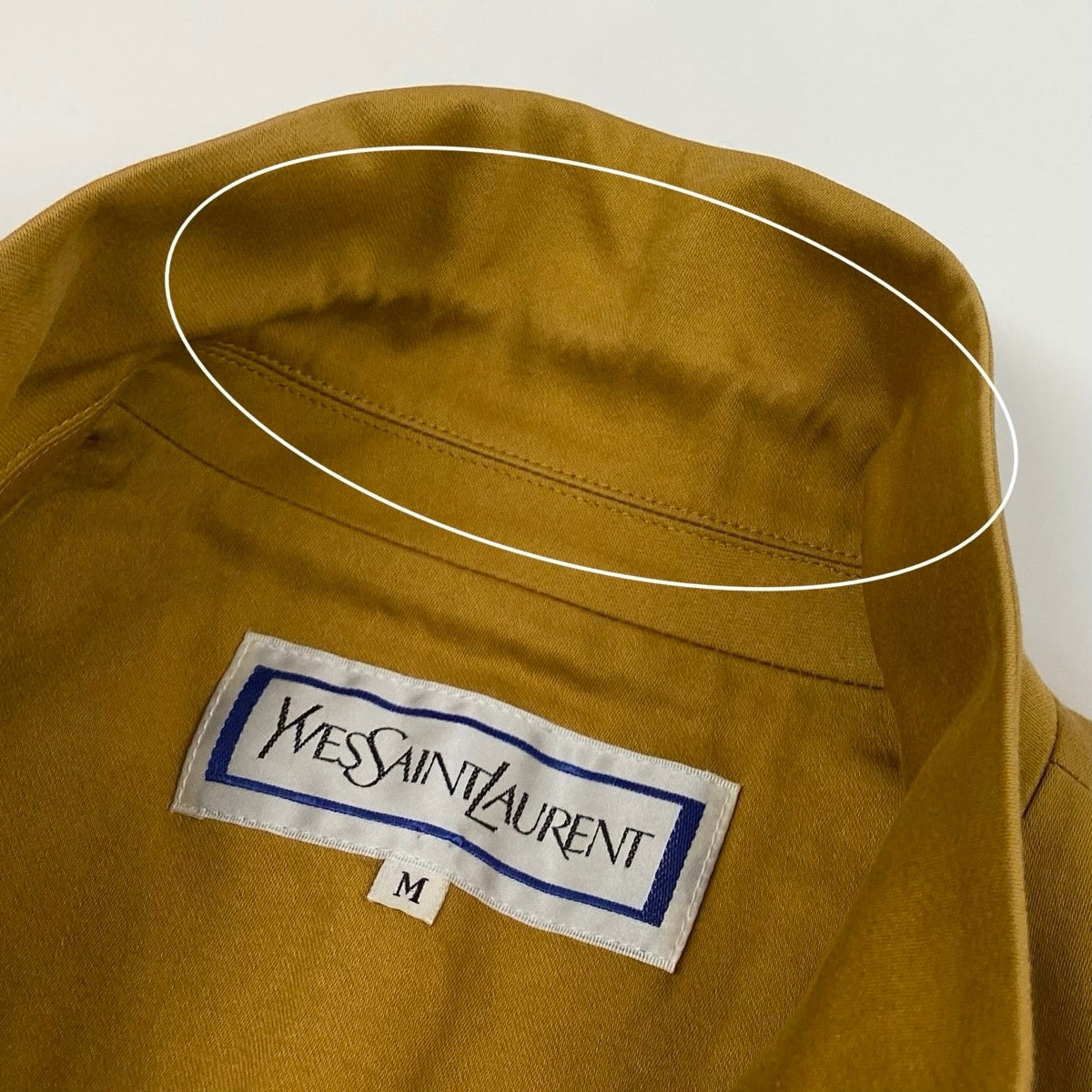 19f4 YVES SAINT LAURENT イヴサンローラン テーラードジャケット アンコンジャケット ダブルブレスト サイズM イエロー系 コットン100％ レディース 女性服o07t