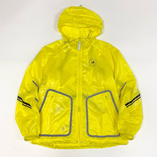 78i10《未使用品》タグ付 adidas by Stella McCartney アディダス ステラマッカートニー TruePace ランニングジャケット ロゴプリント 軽量 リフレクター HS8197 Mサイズ イエロー レディースo07t