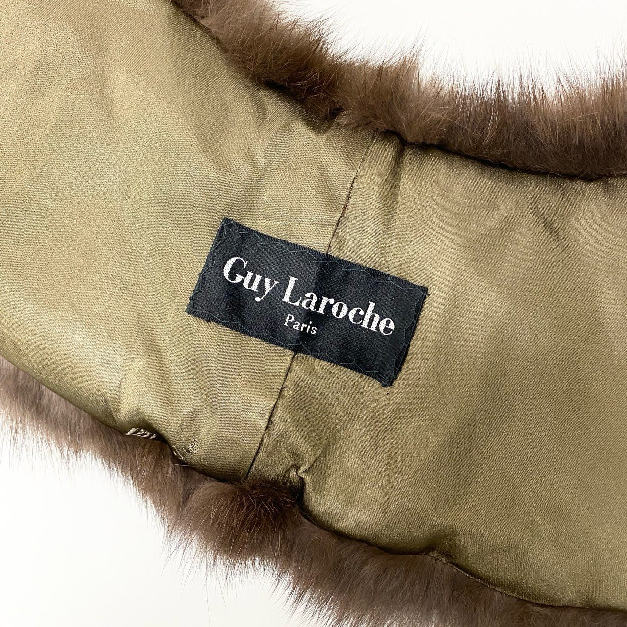 a14 《タグ付き》 Guy Laroche ギラロッシュ カナディアンセーブル セーブルファー ティペット マフラー 衿巻き 和装 ブラウン系 セーブル 定価25万円u02t