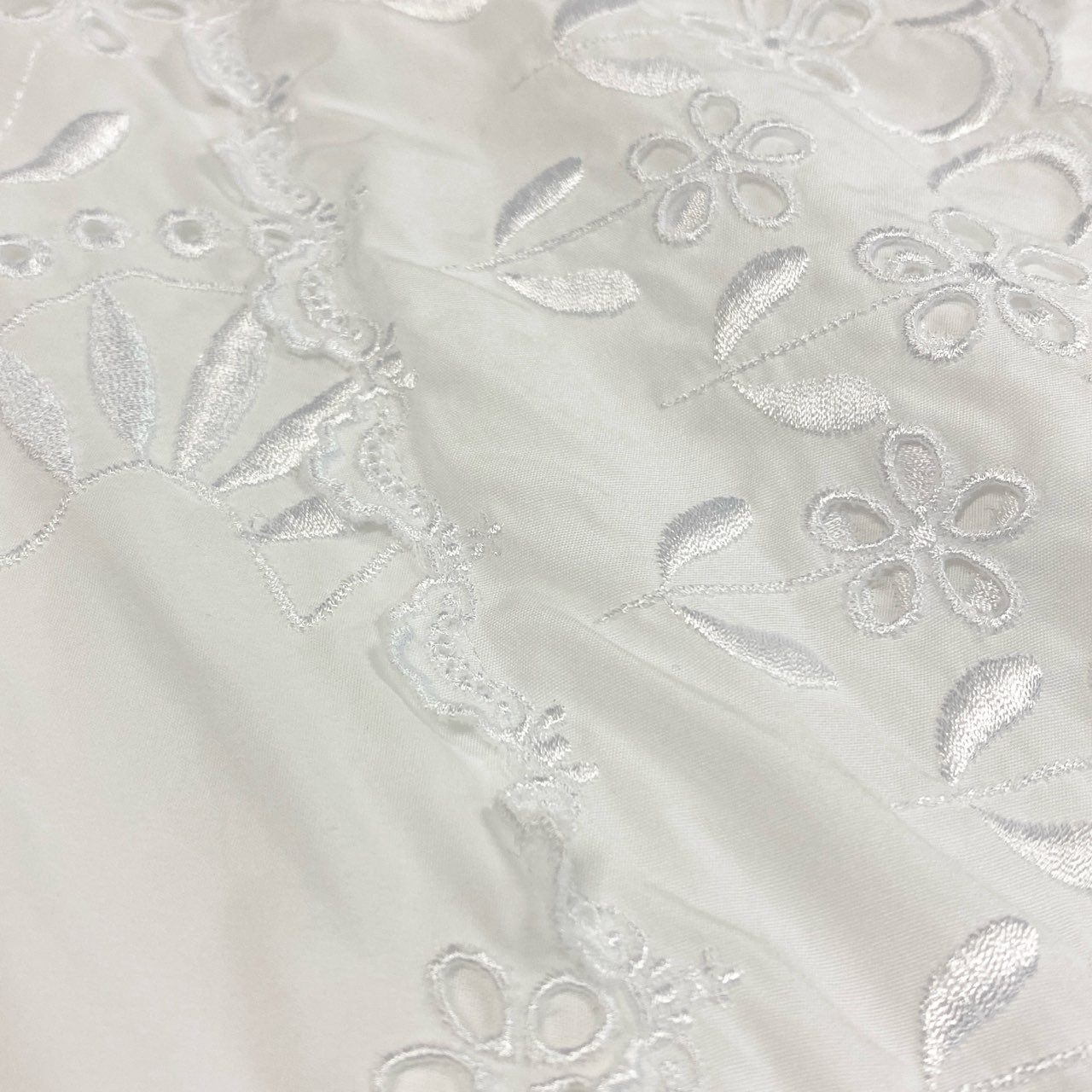 56f5 SIMONE ROCHA シモーネロシャ レース刺繍 長袖 セーラーブラウス シャツ チュニック ソングスリーブ トップス UK4 ホワイト コットン