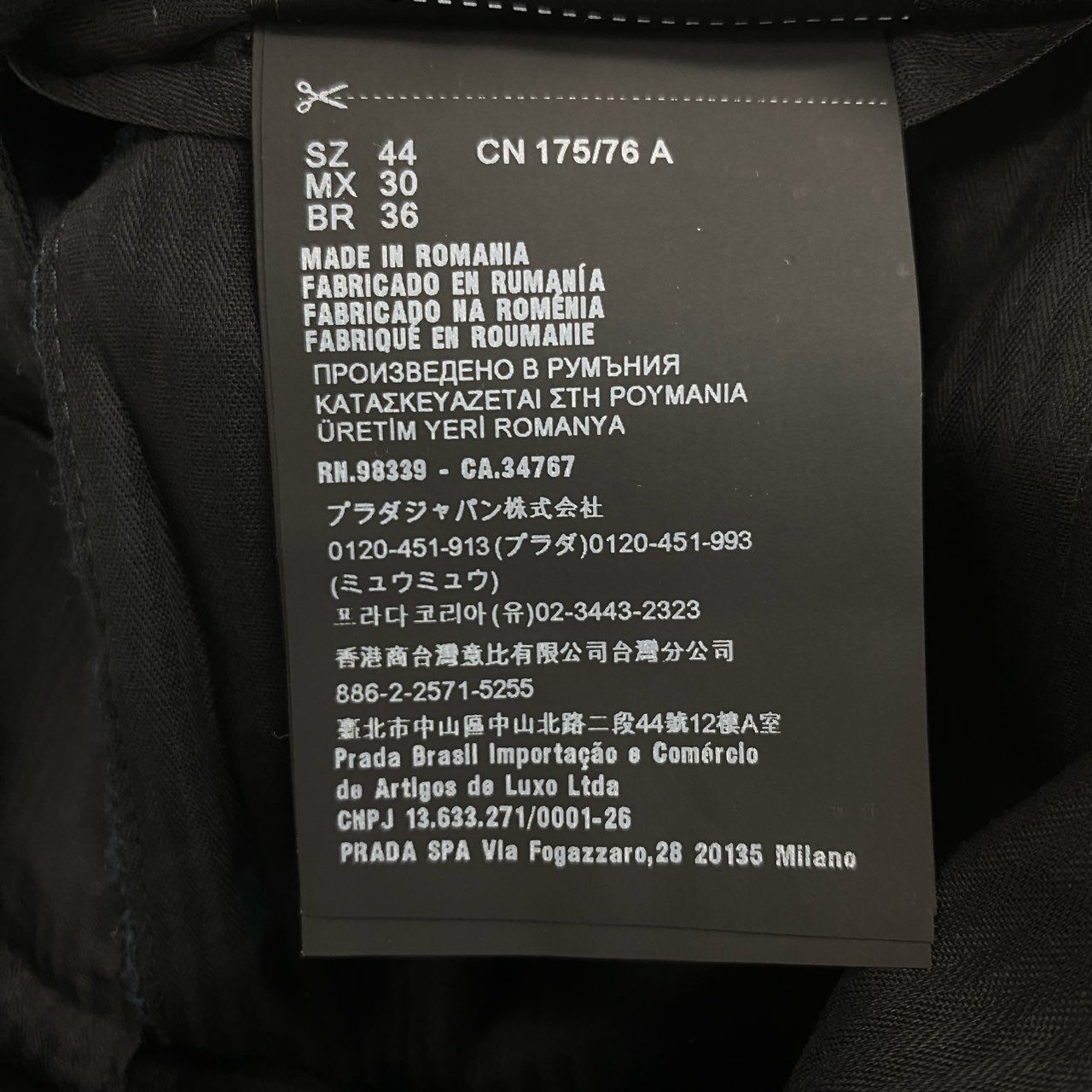 35k28⑤ 《美品》 PRADA プラダ イタリア製 スラックスパンツ テーパードパンツ バージンウール混 伸縮ストレッチ◎ ビジネス 通年 DNA559 44 ネイビー