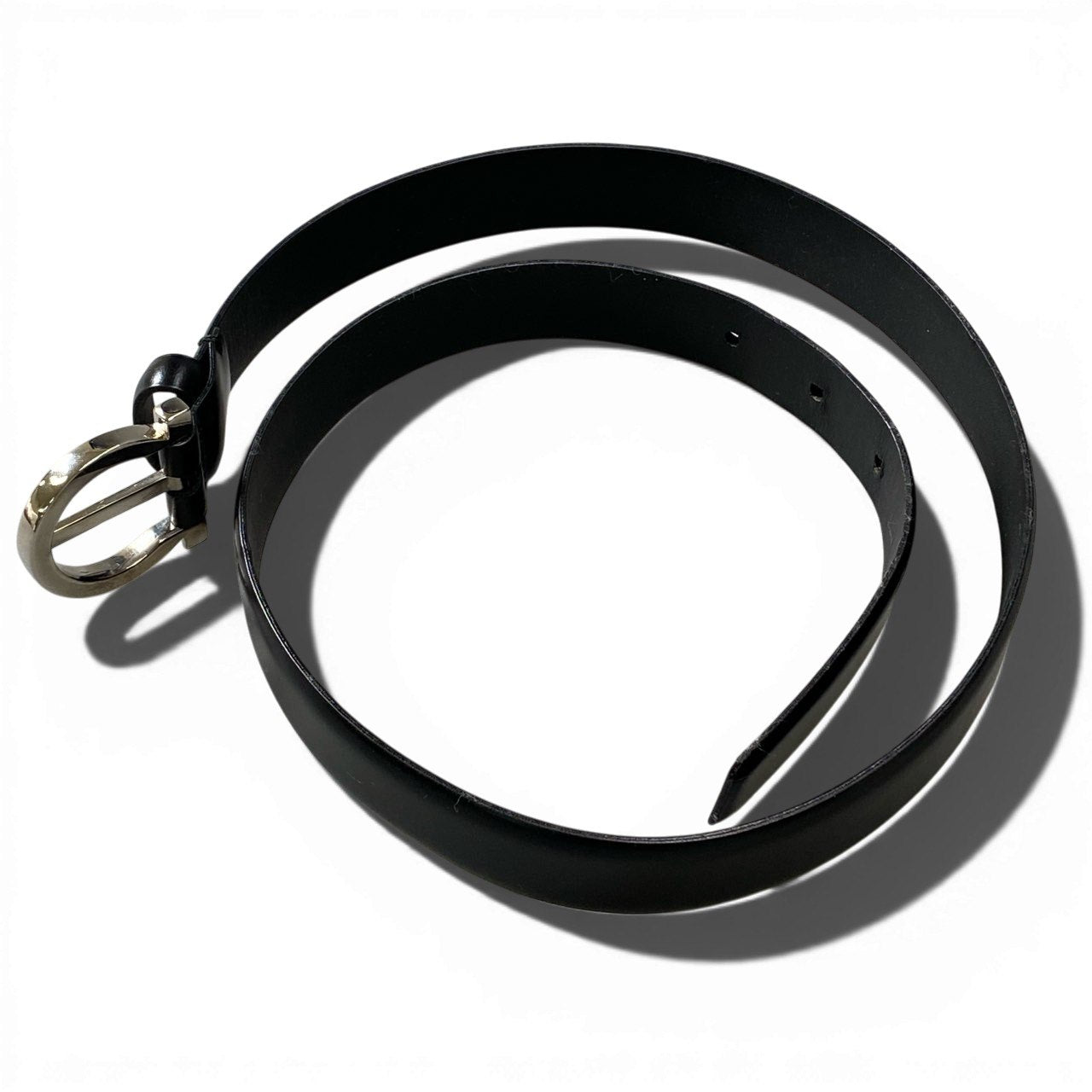 a6 Salvatore Ferragamo サルヴァトーレフェラガモ ガンチーニベルト レザーベルト イタリア製 23 0741 75 ブラック レザー レディースk02i