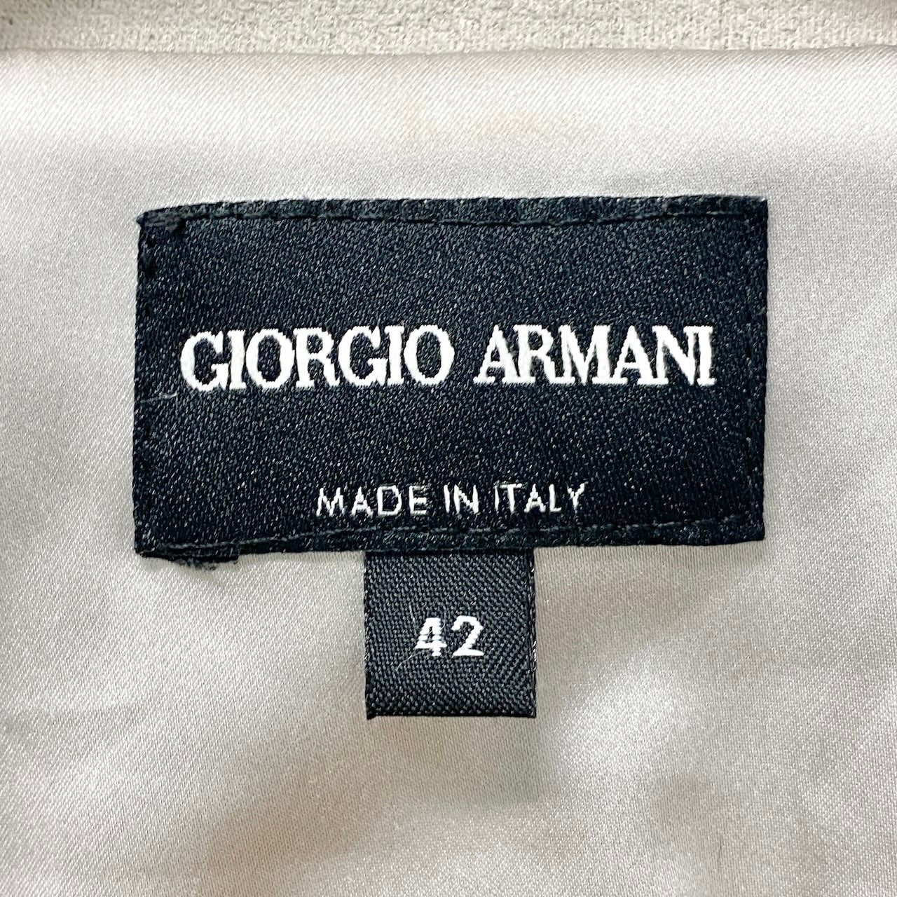 17f18 GIORGIO ARMANI ジョルジオアルマーニ スウェードレザー テーラードジャケット シングル サイズ42 ライトグレー  レディース 女性用u02t