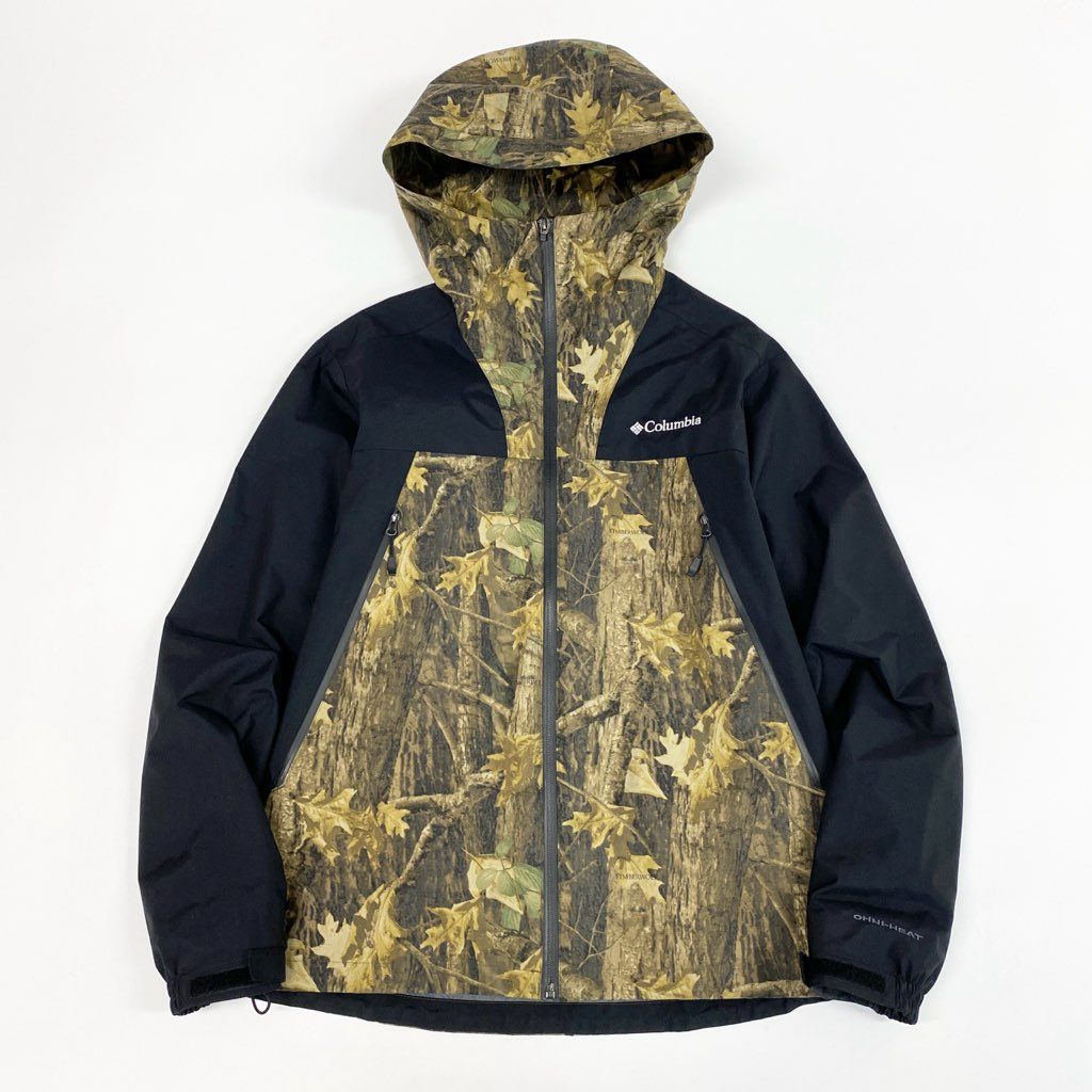 23L22 Columbia コロンビア マウンテンパーカー ジャケット アウター デクルーズ サミットパターン カモフラ 迷彩 220 PM3810 Lサイズ ブラック メンズo07t
