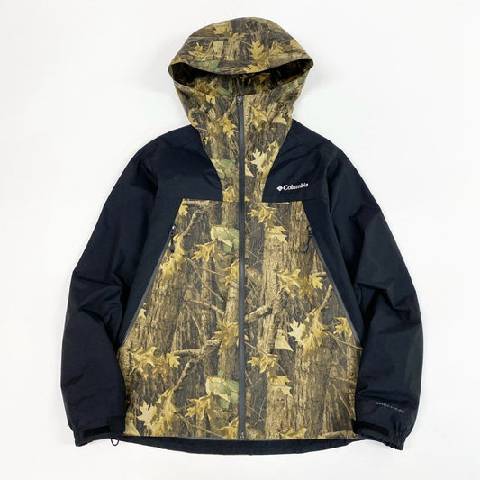 23L22 Columbia コロンビア マウンテンパーカー ジャケット アウター デクルーズ サミットパターン カモフラ 迷彩 220 PM3810 Lサイズ ブラック メンズo07t