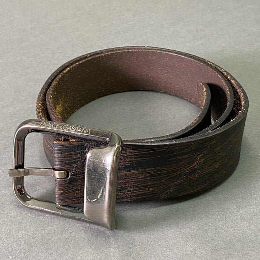 e8 DOLCE&GABBANA ドルチェアンドガッバーナ レザーベルト ブラウン Leather Belt D&G ドルガバ