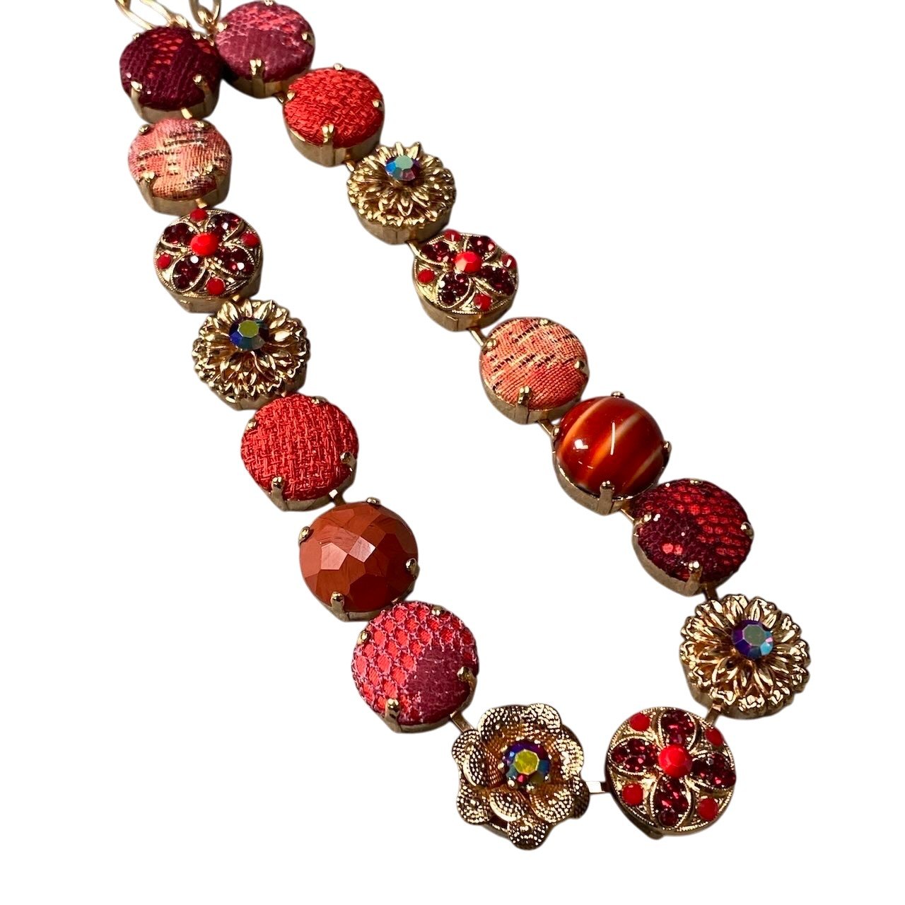 h11 16 《美品》 Mariana マリアナ 天然石 × クリスタル ビジュー レッド アクセサリー ジュエリー アンティークt18r