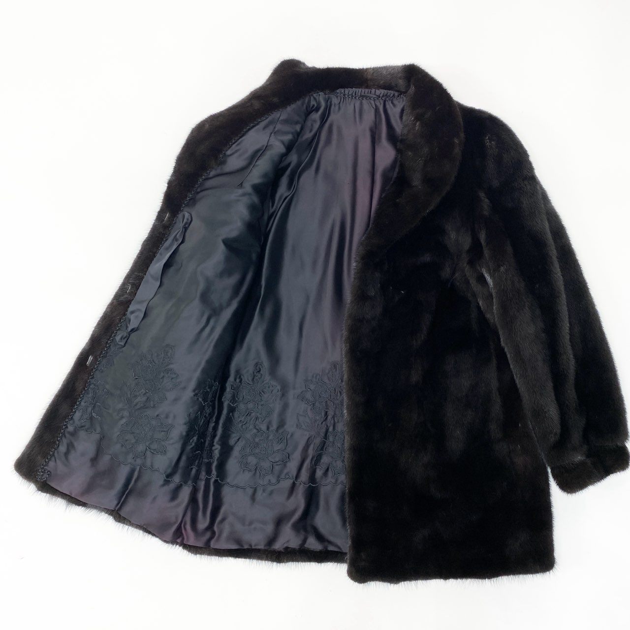 35c10 BLACKGLAMA ブラックグラマ ダークミンク ロングコート サイズ13 ダークブラウン 最高級毛皮 Dark Mink Fur Coatt18r