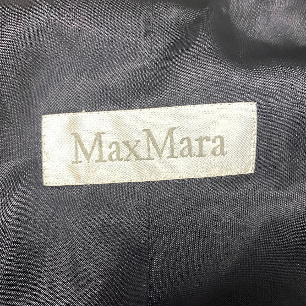 2h28 【美品】 MaxMara マックスマーラ テーラードジャケット アンコンジャケット 薄手 フォーマル サイズ42 ネイビー レディース 女性用u02t