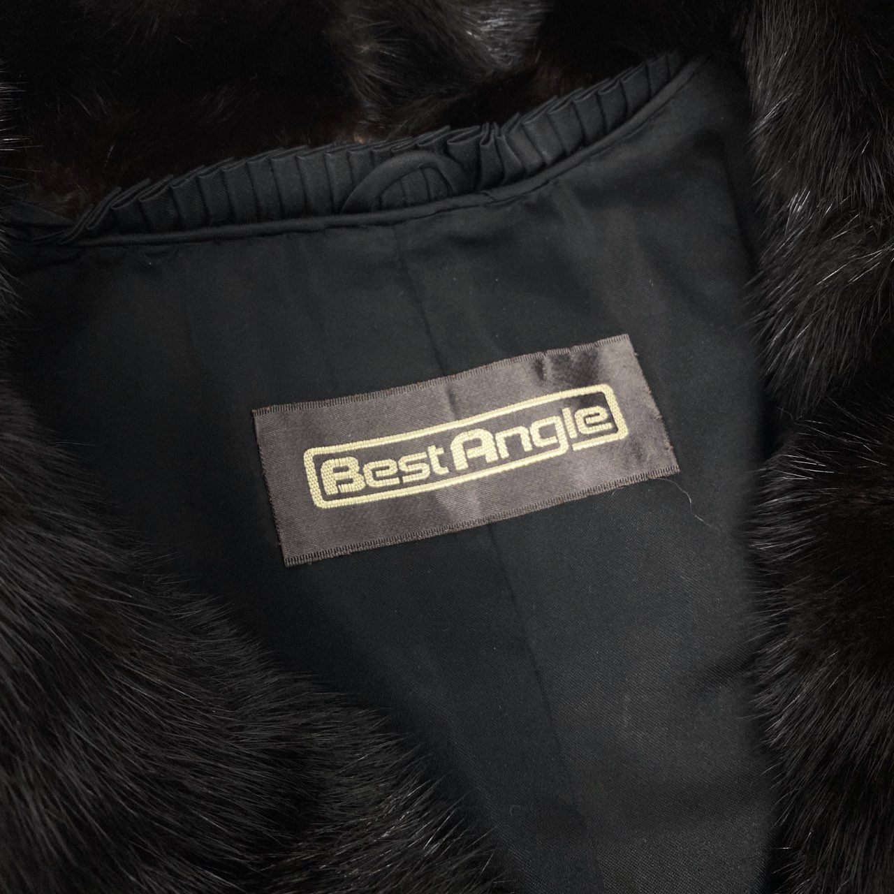 25c14 《タグ付》 Best Angle ダークミンク ファーコート サイズ9 ブラックブラウン 本毛皮 Dark Mink Fur Coatt18r