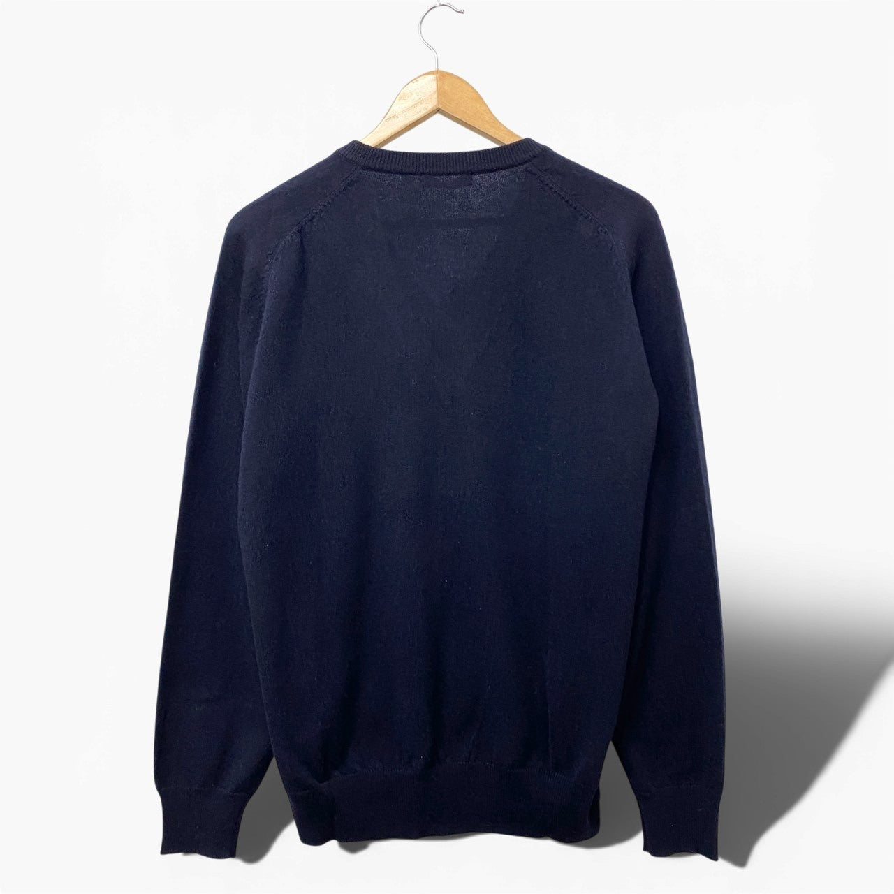 85a28 【新品保管品】GOBI ゴビ カシミヤVネックニットセーター カシミア トップス モンゴル製 Lサイズ ネイビー カシミヤ100％ メンズu02t