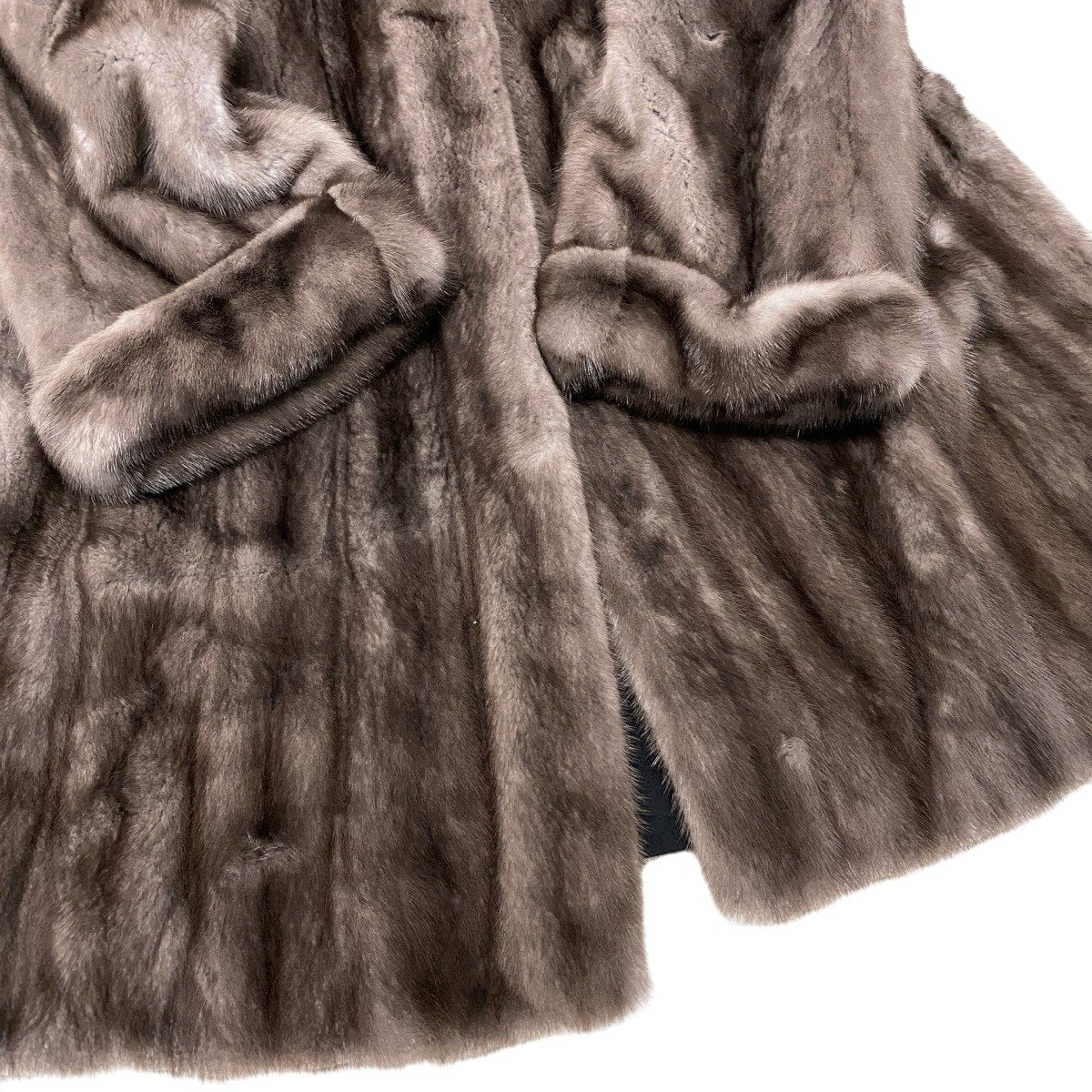 91h8 GRES グレ × SAGA MINK サガミンク ブルーアイリス ミンクファー ロングコート F グレー 最高級本毛皮 Blue Iris Mink Fur Long Coatt18r