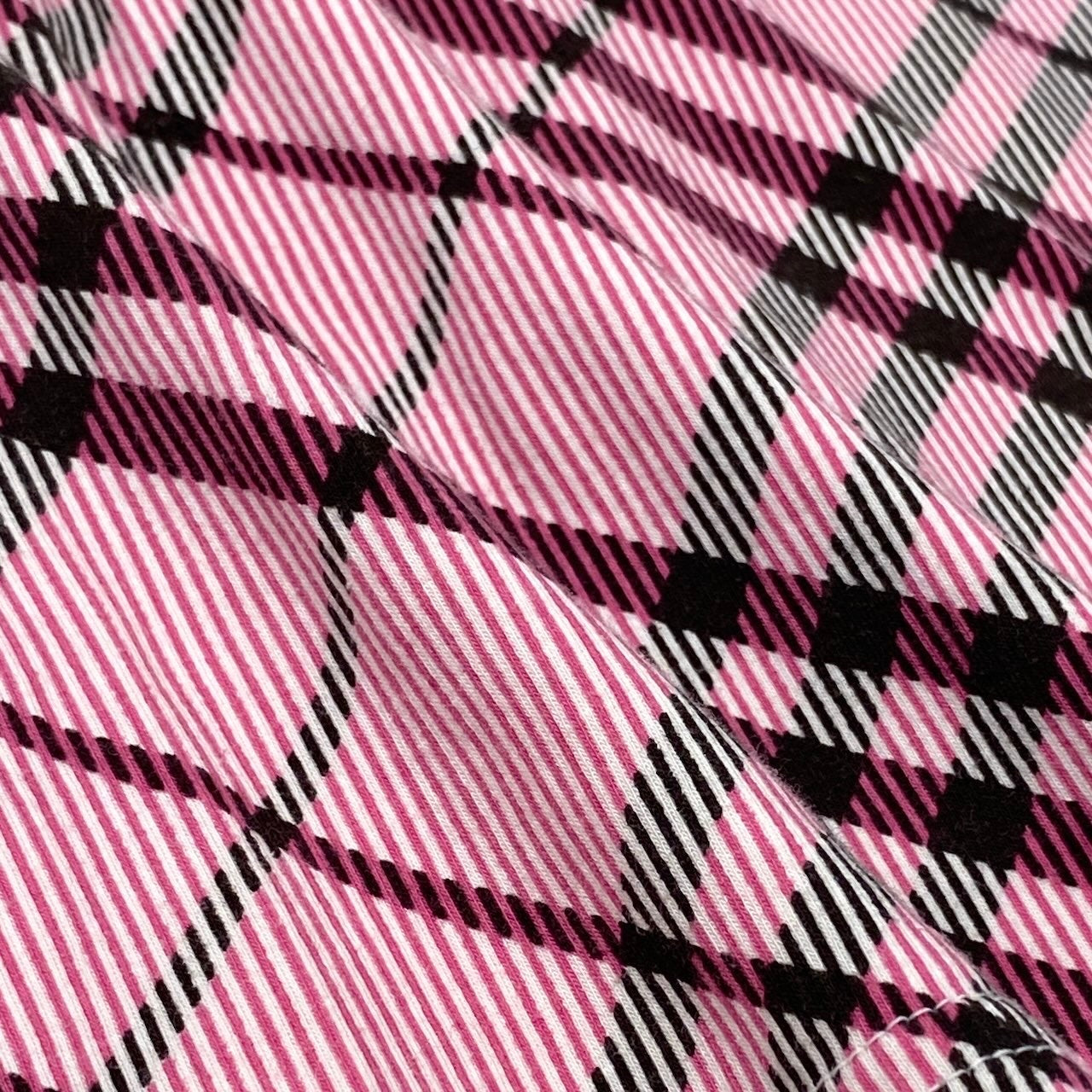 Ig6 BURBERRY LONDON BLUE LABEL バーバリーロンドン ブルーレーベル 半袖Tシャツ チェック柄 ストレッチ ロゴ刺繡 サイズ38 ピンク  レディースo07t