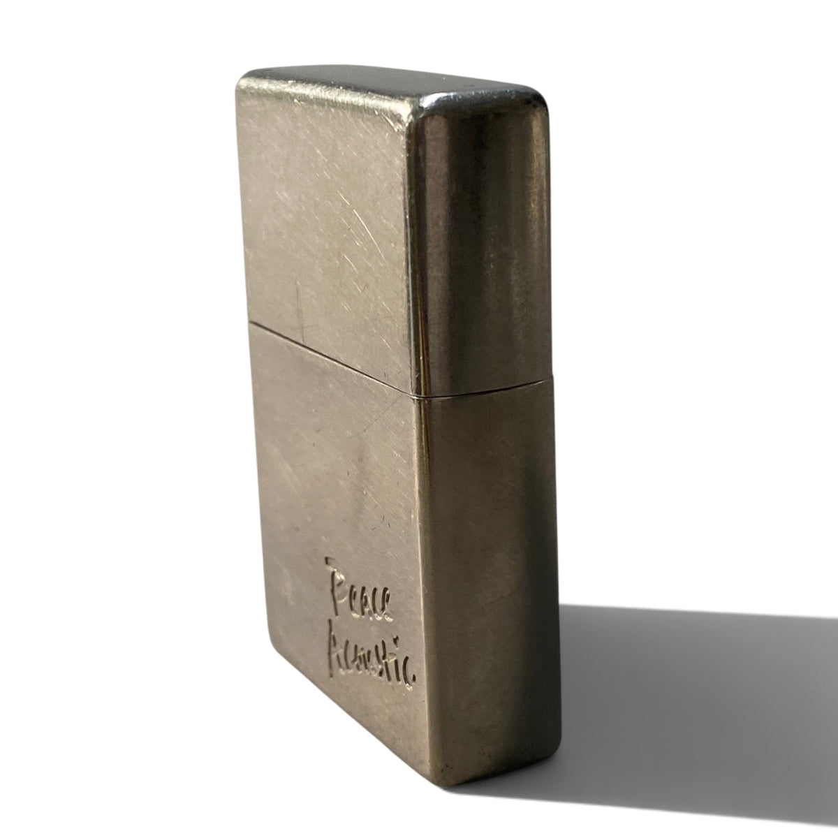 i10 Zippo ジッポ USA製 Peace Acoustic Solid Titanium ソリッドチタニウム ライター E / 01 火種〇 ケース有t18r