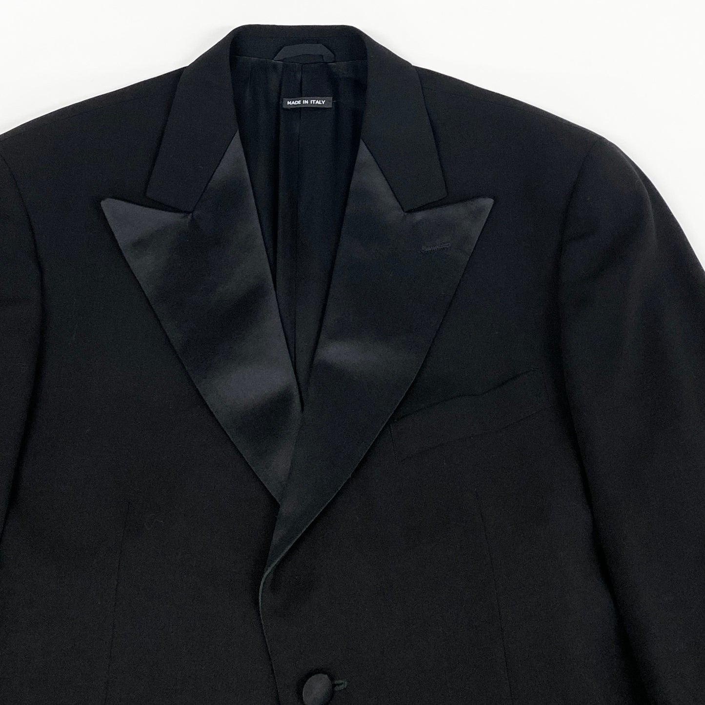 52l20 GIORGIO ARMANI ジョルジオアルマーニ シングルスーツ セットアップ タキシード イタリア製 50 ブラック メンズ 男性用u02t