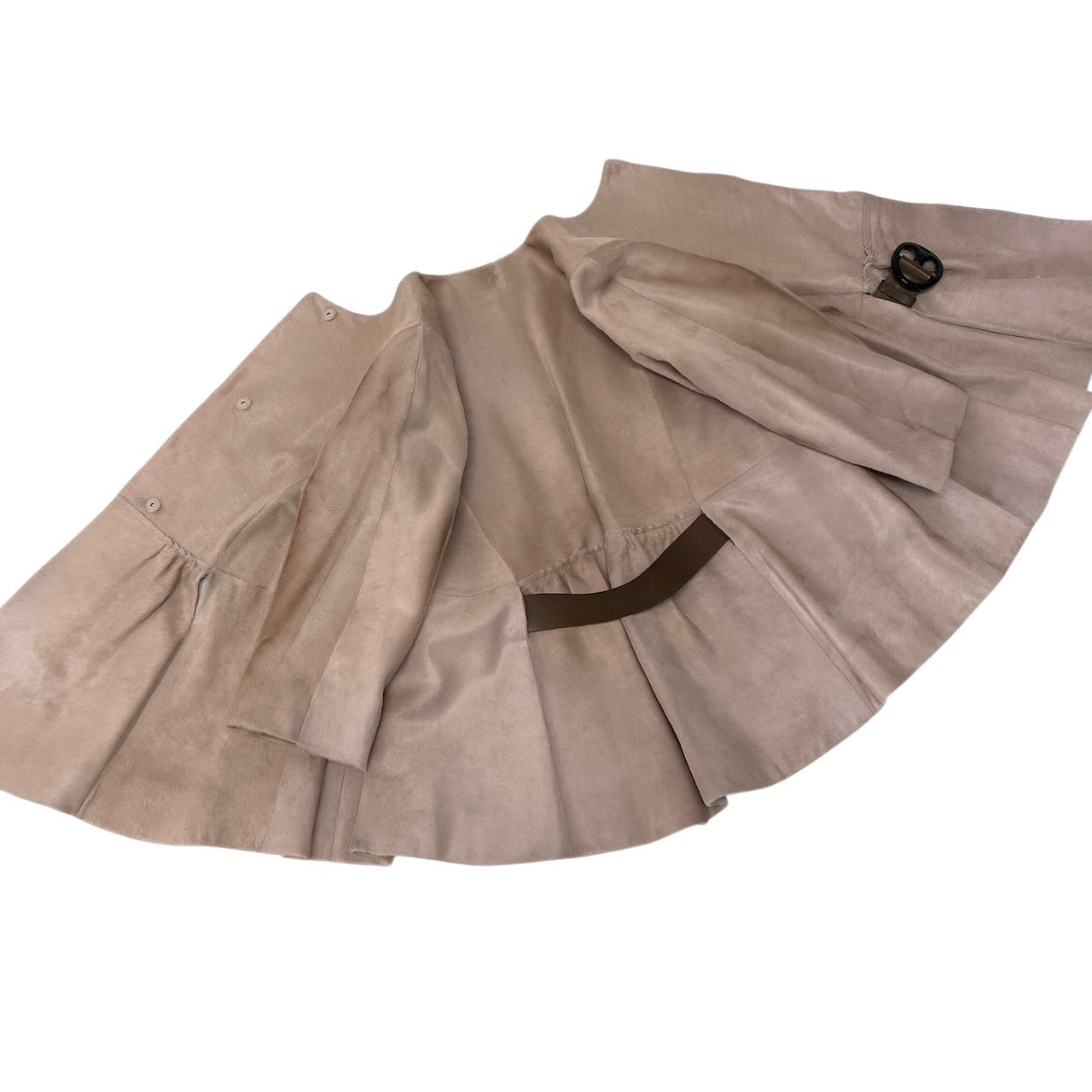 Ef8 MARNI マルニ ノーカラージャケット ハーフコート レザーベルト付 サイズ40 ベージュ レディース 女性用u02t