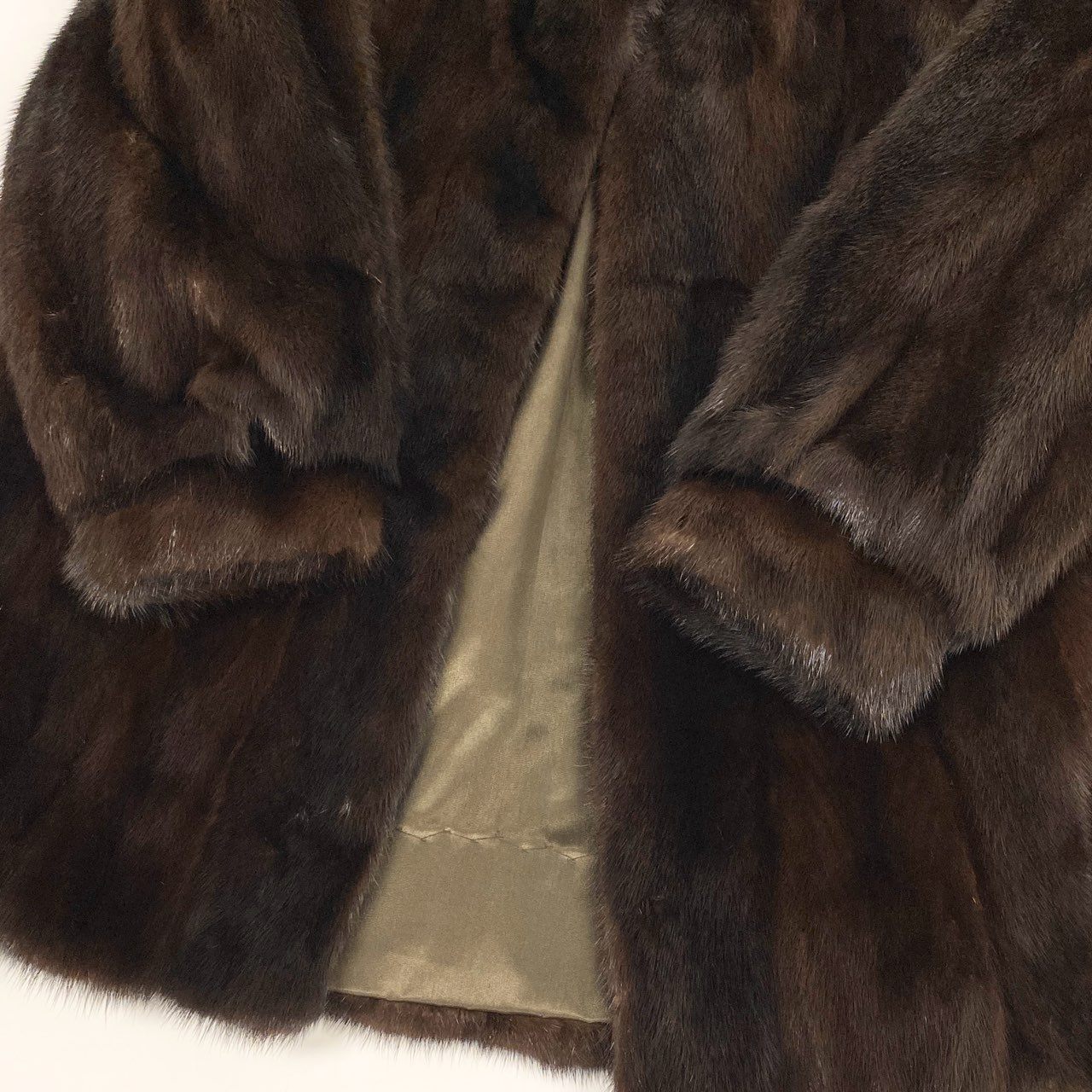 84a21 Rambulton ランブルトン マホガニーミンク ロングコート レディース 女性用 サイズ11 ブラウン系 ミンクファー 本毛皮u02t