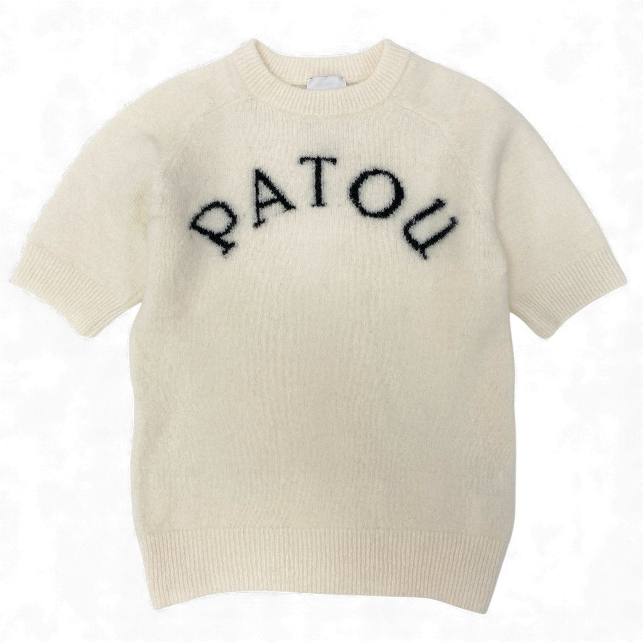 26L5 【美品】 PATOU パトゥ サスティナブルアルパカ混 ジャガードニット セーター サイズXS ホワイト t18r